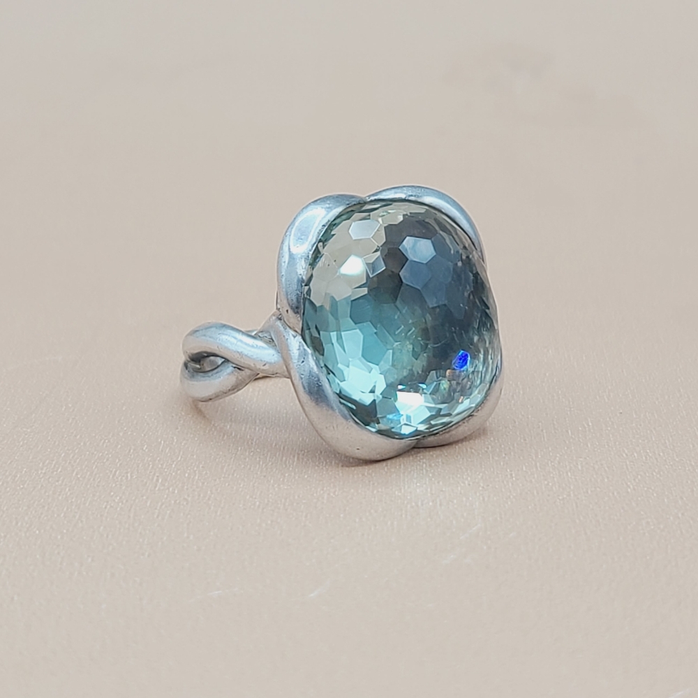 David Yurman 20mm Prasiolite Continuance Ring - Picture 4 of 10